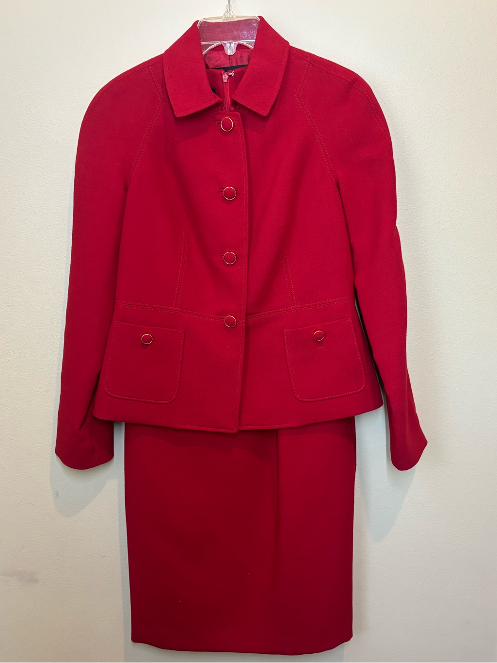 Talbots Red Women's Two-Piece Dress/ Suit/ Jacket, Wool Blend, New!, Size 6